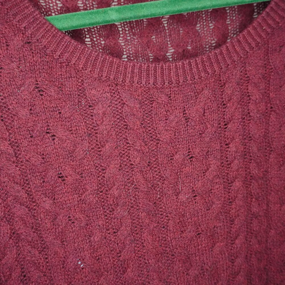 Maroon Braided Knit Sweater
